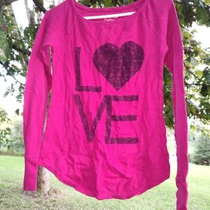 American Eagle Love Graphic Women's Long Sleeve Thermal Top